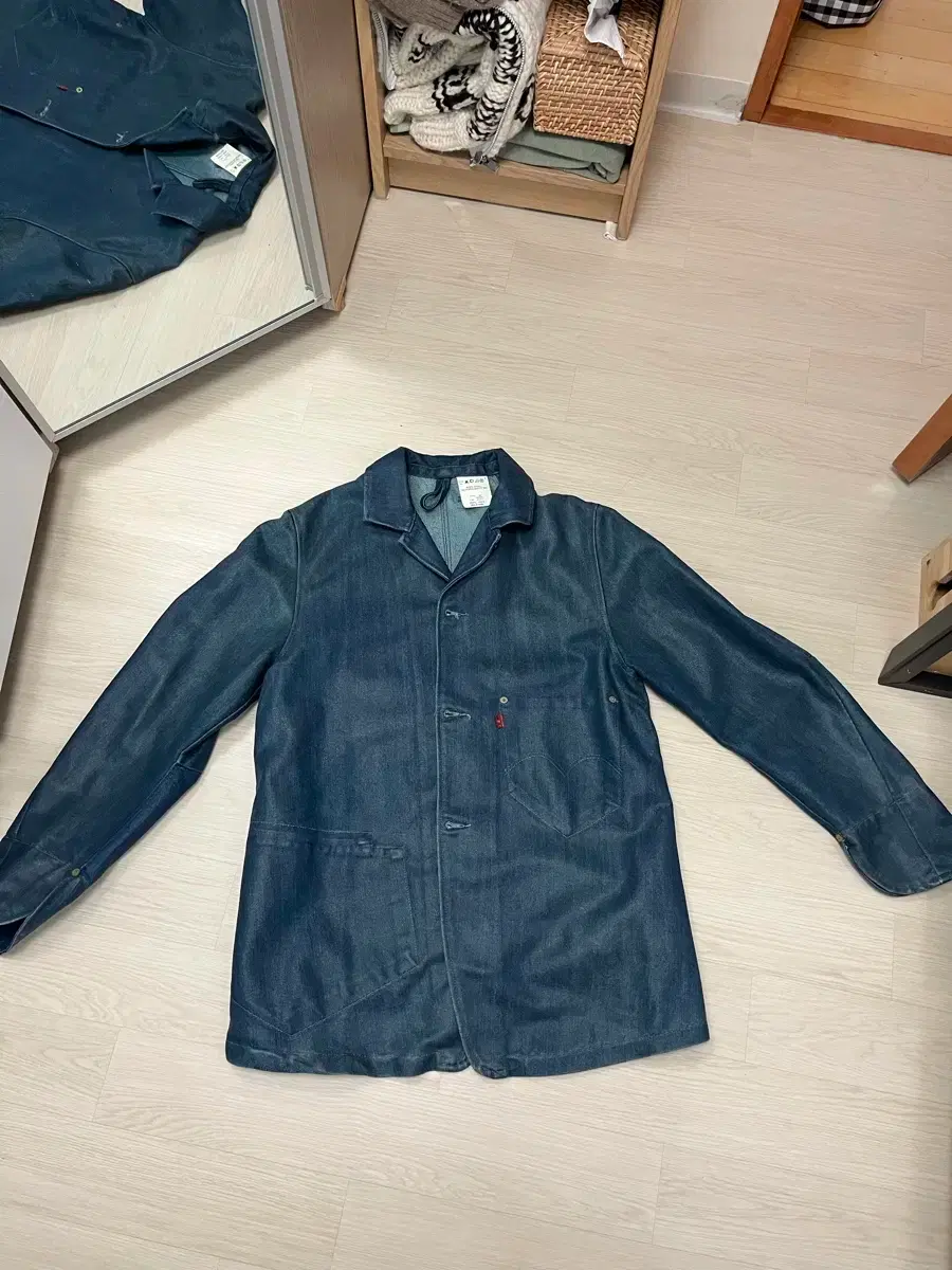 Levi's Red Denim Jacket 리바이스 레드 1st 자켓 코팅 L 브랜드